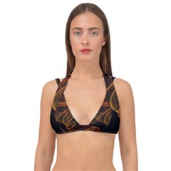 Circle Fractals Pattern Double Strap Halter Bikini Top by HermanTelo