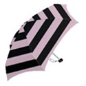Black and Light Pastel Pink Large Stripes Goth Mime french style Mini Folding Umbrellas View2