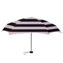 Black and Light Pastel Pink Large Stripes Goth Mime french style Mini Folding Umbrellas View3