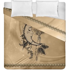 Deer On A Mooon Duvet Cover Double Side (king Size) by FantasyWorld7