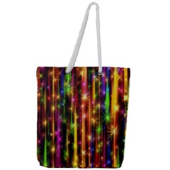 Illustrations Star Bands Wallpaper Full Print Rope Handle Tote (large) by HermanTelo