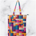 Abstract Geometry Blocks Double Zip Up Tote Bag View1