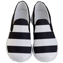 Black And White Large Stripes Goth Mime French Style Men s Lightweight Slip Ons by genx
