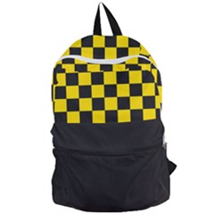 Checkerboard Pattern Black And Yellow Ancap Libertarian Foldable Lightweight Backpack by snek