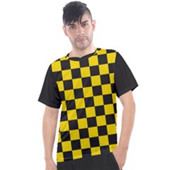 Checkerboard Pattern Black And Yellow Ancap Libertarian Men s Sport Top by snek