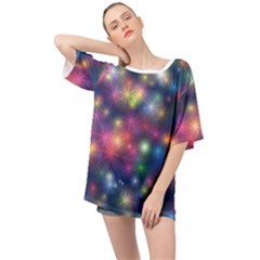 Abstract Background Graphic Space Oversized Chiffon Top by Bajindul