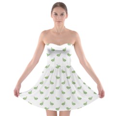 Iguana Sketchy Cartoon Style Drawing Pattern 2 Strapless Bra Top Dress by dflcprintsclothing