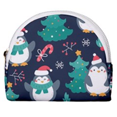 Colorful Funny Christmas Pattern Horseshoe Style Canvas Pouch by Vaneshart