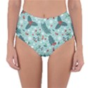 Seamless Pattern With Berries Leaves Reversible High-Waist Bikini Bottoms View1