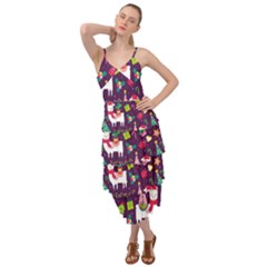 Colorful Funny Christmas Pattern Layered Bottom Dress by Vaneshart