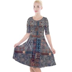 My Way2 Quarter Sleeve A-line Dress by MijizaCreations