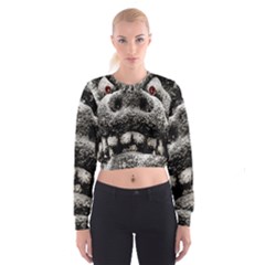 Monster Sculpture Extreme Close Up Illustration 2 Cropped Sweatshirt by dflcprintsclothing