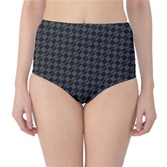 Damiers Abstrait Gris/noir Classic High-waist Bikini Bottoms by kcreatif