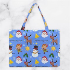 Funny Christmas Pattern With Snowman Reindeer Medium Tote Bag by Vaneshart
