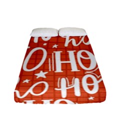Ho Ho Ho Lettering Seamless Pattern Santa Claus Laugh Fitted Sheet (full/ Double Size) by Vaneshart