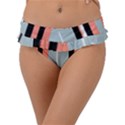 Bandes Orange/Bleu/Noir Frill Bikini Bottom View1