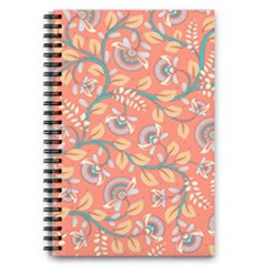 Coral Floral Paisley 5 5  X 8 5  Notebook by mccallacoulture