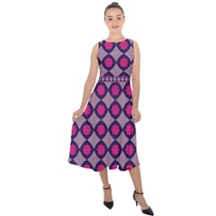 Df Blizzee City Midi Tie-back Chiffon Dress by deformigo