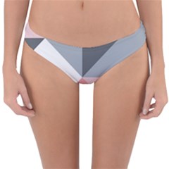 Pink, Gray, And White Geometric Reversible Hipster Bikini Bottoms by mccallacoulture
