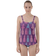 Pineapple Wallpaper Pattern 1462307008mhe Twist Front Tankini Set by Sobalvarro