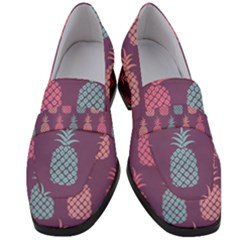 Pineapple Wallpaper Pattern 1462307008mhe Women s Chunky Heel Loafers by Sobalvarro