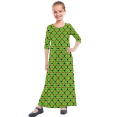 Texture Seamless Christmas Kids  Quarter Sleeve Maxi Dress by HermanTelo