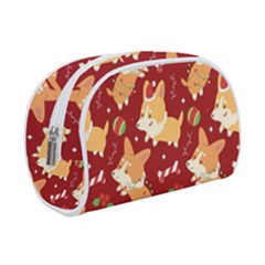 Colorful Funny Christmas Pattern Dog Puppy Makeup Case (small) by Vaneshart