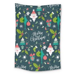 Funny Christmas Pattern Background Large Tapestry by Vaneshart