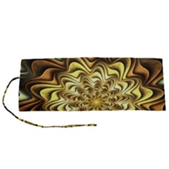 Fractal Flower Petals Gold Roll Up Canvas Pencil Holder (s) by HermanTelo