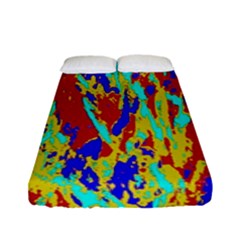 Multicolored Vibran Abstract Textre Print Fitted Sheet (full/ Double Size) by dflcprintsclothing
