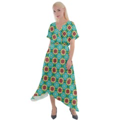 Df Stephania Melins Cross Front Sharkbite Hem Maxi Dress by deformigo