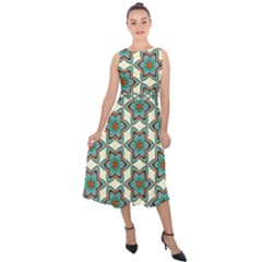 Df Tomomi Nao Midi Tie-back Chiffon Dress by deformigo