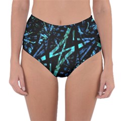 Modern Abstract Geo Print Reversible High-waist Bikini Bottoms by dflcprintsclothing