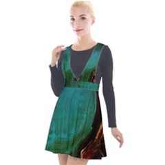 Ceramics Of Ancient Land 10 Plunge Pinafore Velour Dress by bestdesignintheworld