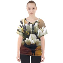Tulips 1 3 V-neck Dolman Drape Top by bestdesignintheworld
