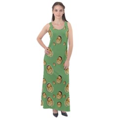 Santa Is On His Way Sleeveless Velour Maxi Dress by pepitasart