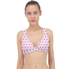 Hearts Seamless Pattern Pink Background Classic Banded Bikini Top by Wegoenart