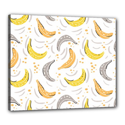 Seamless Stylish Pattern With Fresh Yellow Bananas Background Canvas 24  X 20  (stretched) by Wegoenart
