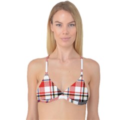 Plaid Mosaic Pixel Seamless Pattern Reversible Tri Bikini Top by Wegoenart