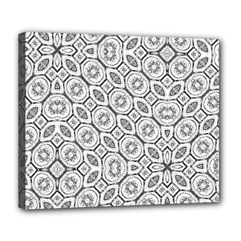 Black And White Baroque Ornate Print Pattern Deluxe Canvas 24  X 20  (stretched) by dflcprintsclothing