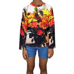 Flowers In A Vase 1 2 Kids  Long Sleeve Swimwear by bestdesignintheworld