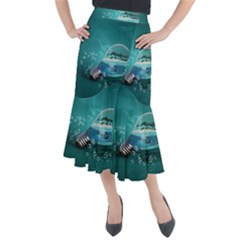 Awesome Light Bulb With Tropical Island Midi Mermaid Skirt by FantasyWorld7