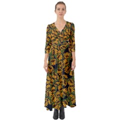 Daisy  Button Up Boho Maxi Dress by BubbSnugg
