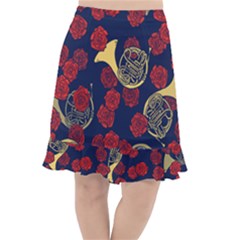 Roses French Horn  Fishtail Chiffon Skirt by BubbSnugg