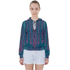 Japanese Sakura Blossoms On The Mountain Women s Tie Up Sweat by pepitasart