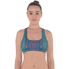 Japanese Sakura Blossoms On The Mountain Cross Back Hipster Bikini Top  by pepitasart