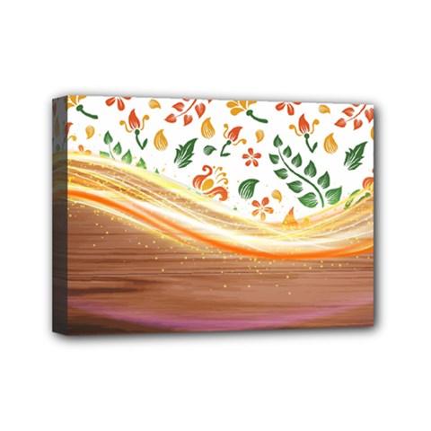 Floral Background Abstract Pattern Mini Canvas 7  X 5  (stretched) by Vaneshart