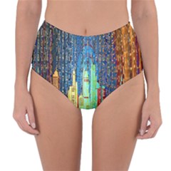 Matrix City Urbanization Technology Reversible High-waist Bikini Bottoms by Vaneshart