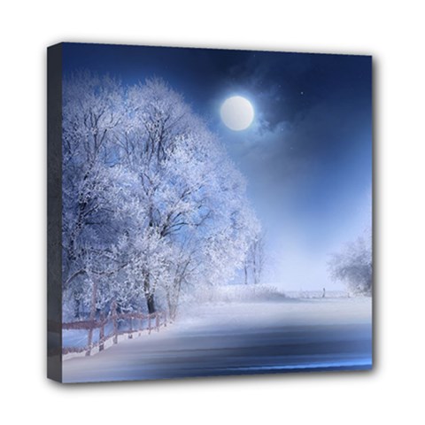 Nature Landscape Winter Mini Canvas 8  X 8  (stretched) by Vaneshart