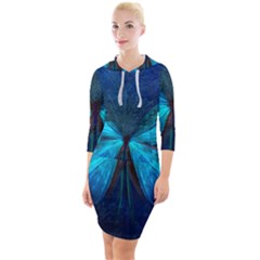 Animal Butterfly Insect Quarter Sleeve Hood Bodycon Dress by Vaneshart